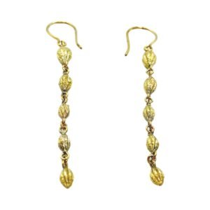 Cocoa pod drop earrings, handmade by Anitanja Lawaetz