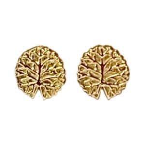 Lily pad studs, handmade by Anitanja Lawaetz